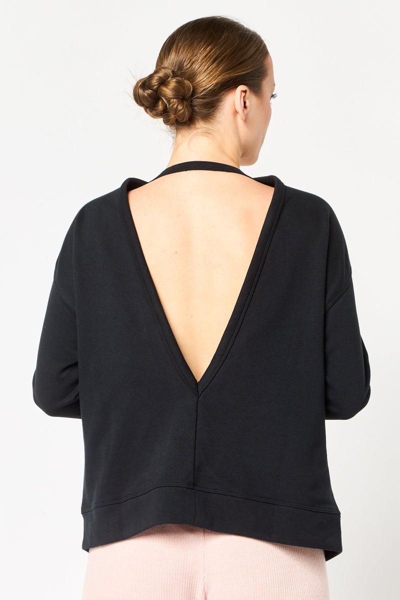 Nike Women Dry Fit Long Sleeve Training Sweatshirt, Black - Image 2